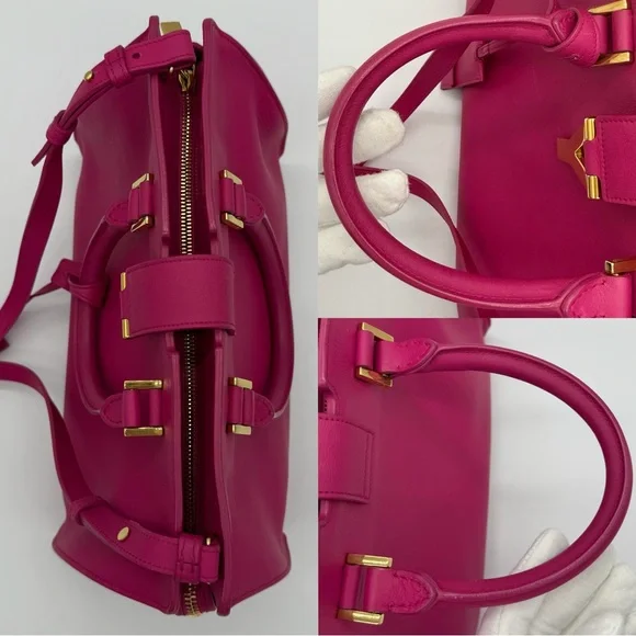 Authentic Yves Saint Laurent pink small cabad tote in smoot calfskin leather - Picture 4 of 15